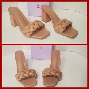 🆕️Madden Girl Gracy Braided Block Heel Slide Sandals Size 7.5